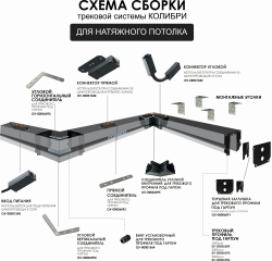 КОЛИБРИ СМАРТ трековый светильник ЛОНДОН черный, 20W, 2700-6000K, 1800ЛМ, D410*25*40, 20 шт/кор