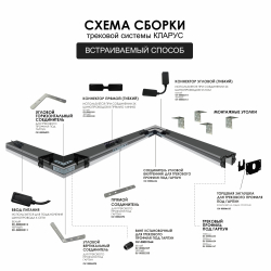 КЛАРУС Магнитный ультратонкий трековый светильник НОРД белый, 12W, 4000К, 50 шт