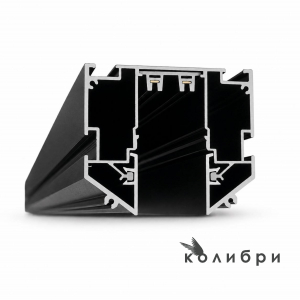 КОЛИБРИ трековый профиль ПОД ГАРПУН 220V чёрный, 2000*62*51 мм, 5 шт/кор (В)